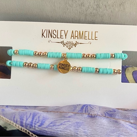 Kinsley Armelle 2-Piece Bracelet Set – Turquoise + Gold - Picture 1 of 4